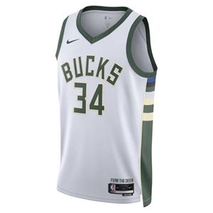 Nike Milwaukee Bucks Association Edition 2022/23 Swingman  NBA-jersey met Dri-FIT - Wit