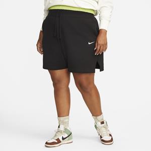 Nike Sportswear Phoenix Fleece Damesshorts met hoge taille en ruimvallende pasvorm - Zwart