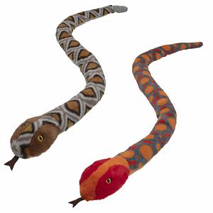 Nature Planet Pluche dieren knuffels 2x slangen van 150 cm -