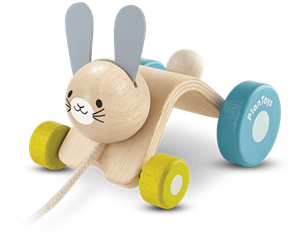 PlanToys Plan Toys houten trekfiguur huppelend konijn