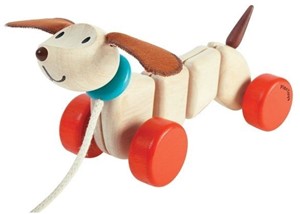 Plan Toys houten trekfiguur puppy