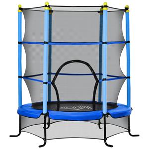 HOMCOM trampoline Ø163 cm tuintrampoline minitrampoline voor kinderen met veiligheidsnetrandafdekking peutertrampoline voor binnen en buiten springen