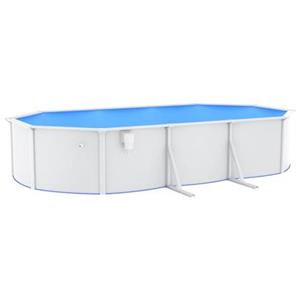 vidaXL Pool mit Stahlwand Oval 610x360x120 cm Weiß 
