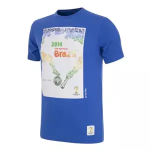 Sportus.nl COPA Football - Brazilië World Cup 2014 Poster T-Shirt - Blauw