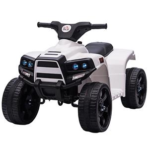 HOMCOM elektrische quad ATV kinderwagen voor 18 tot 36 maanden elektrische motorfiets met 2 koplampen elektrische quad strandauto vorm PP staal zwart