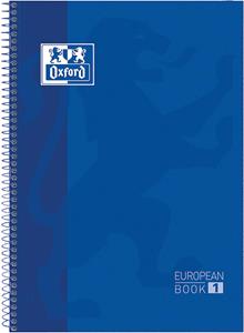Oxford School Classic Europeanbook spiraalblok, ft A4+, 160 bladzijden, gelijnd, donkerblauw
