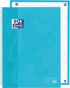 Oxford School Touch Europeanbook spiraalblok, ft A4+, 160 bladzijden, gelijnd, pastel blauw