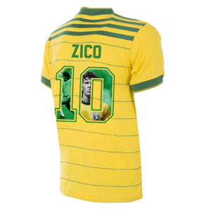 Sportus.nl Brazilië Retro Voetbalshirt 1984 + Zico 10 (Photo Style)