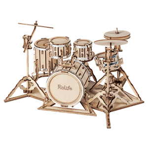 Robotime 3D Houten Puzzel Muziekinstrument Drumstel