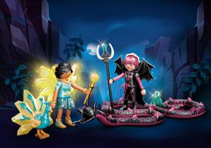 Playmobil Crystal Fairy en Bat Fairy met totemdieren