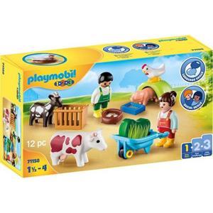 Playmobil Constructie-speelset Spielspaß auf dem Bauernhof (71158),  1-2-3 (12 stuks)