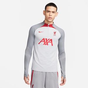 Nike Liverpool FC Strike Drill 1/4 Zip Top - Wolf Grey/Smoke Grey/Tough Red- Heren