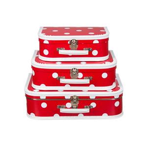 Koffertje Rood Polka Dot 35 Cm - Kinderkoffers