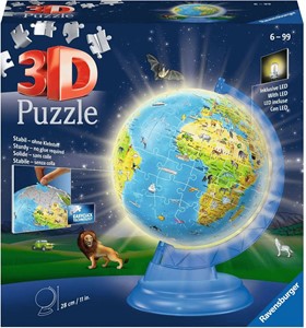 Ravensburger 3D Puzzel - Kinder Globe Night Edition XXL (180 stukjes)