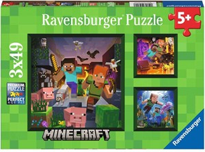 Ravensburger Minecraft Biomes Puzzel (3x49 stukjes)
