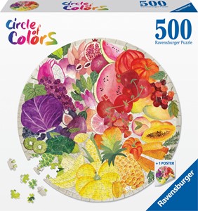 Round Puzzle Circle Of Colors - Fruits & Vegetables (500 Stukjes)