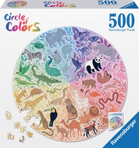 Round Puzzle Circle Of Colors - Animals (500 Stukjes)