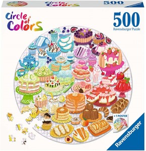 Round Puzzle Circle Of Colors - Desserts/Pastries (500 Stukjes)