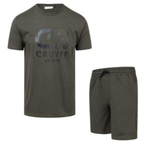 Sportus.nl Cruyff Sports - Booster T-Shirt & Short Set - Dark Olive