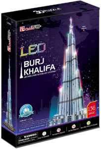 CubicFun 3D Puzzel - Burj Khalifa LED (136 stukjes)