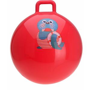 Merkloos Skippybal rood met walrus 55 cm kippyballen