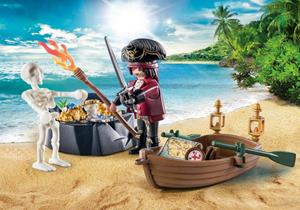 Playmobil Konstruktions-Spielset "Starter Pack, Pirat mit Ruderboot (71254), Pirates", (42 St.), Made in Europe