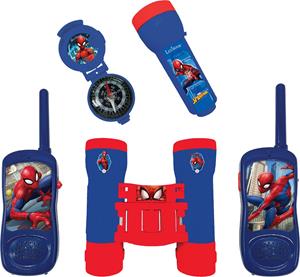 Lexibook Walkie Talkie Spider-Man Abenteuerset mit 2 Walkie Talkies Fernglas Taschenlampe Kompass