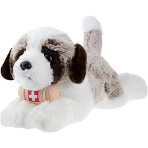 Merkloos Pluche wit/bruine Sint Bernard hond knuffel 32 cm speelgoed -