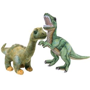 Nature Planet Pluche knuffel dinosaurussen set T-rex 35 cm en Diplodocus 50 cm -