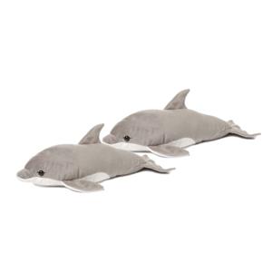 WNF 2x stuks  pluche dolfijn knuffel grijs cm -