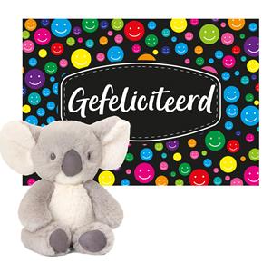 Keel Toys  Cadeaukaart Gefeliciteerd met knuffeldier koala 14 cm -