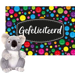 Keel Toys  Cadeaukaart Gefeliciteerd met knuffeldier koala 18 cm -
