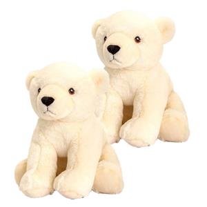 Keel Toys 2x stuks pluche ijsbeer knuffel van 25 cm -