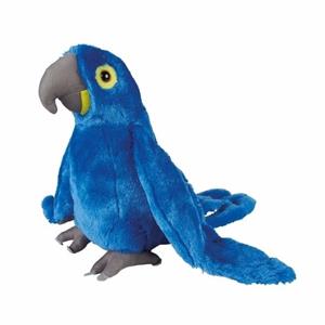 Ravensden Pluche blauwe ara papegaai knuffel 30 cm -