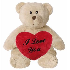 Happy Horse Valentijn Love cadeau set - Knuffelbeer met rood Love you hartje 10 cm -