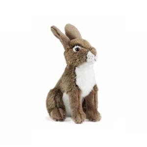 Living Nature Pluche konijn/haas knuffel zittend 30 cm speelgoed -