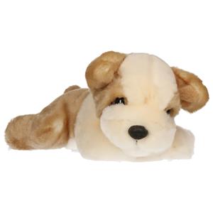 Keel Toys Pluche creme/lichtbruine Bulldog puppy honden knuffel 25 cm -