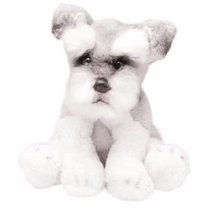 Suki Gifts Pluche Schnauzer wit/grijs knuffel hond 13 cm -