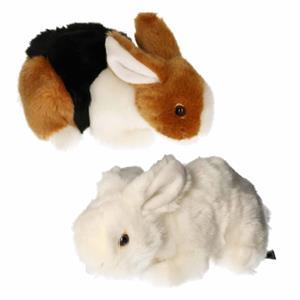 Semo Setje van 2x stuks pluche knuffel konijnen van 20 cm -