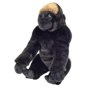 Teddy HERMANN berggorilla zittend zwart, 35 cm