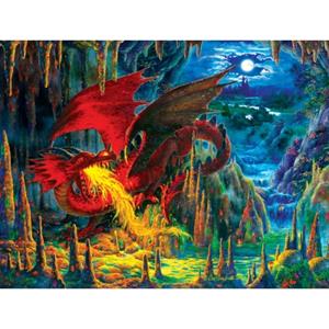 SunsOut Liz Goodrick Dillon - Fire Dragon of Emerald 500 Teile Puzzle -59775