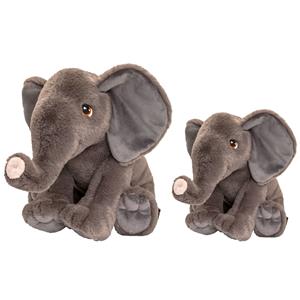 Keel Toys  Pluche knuffel dieren set 2x olifanten 18 en 35 cm -