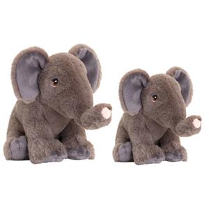 Keel Toys  Pluche knuffel dieren set 2x olifanten 25 en 35 cm -