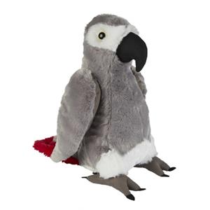 Ravensden Pluche grijze roodstaartpapegaai knuffel 30 cm speelgoed -