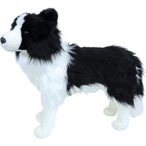 Merkloos Grote pluche zwart/witte Border Collie hond staand knuffel 53 cm speelgoed -