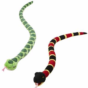 Nature Planet Pluche dieren knuffels 2x slangen van 145 cm -