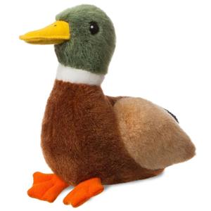 Aurora Pluche eend/woerd vogel knuffel 20 cm speelgoed -