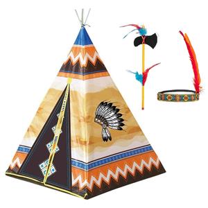 Speelgoed indianen wigwam tipi tent 130 cm inclusief tooi en bijl -