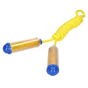 Springtouw - met kunststof handvatten - geel/goud - 210 cm - speelgoed -