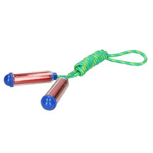 Springtouw - met kunststof handvatten - groen/rood - 210 cm - speelgoed -